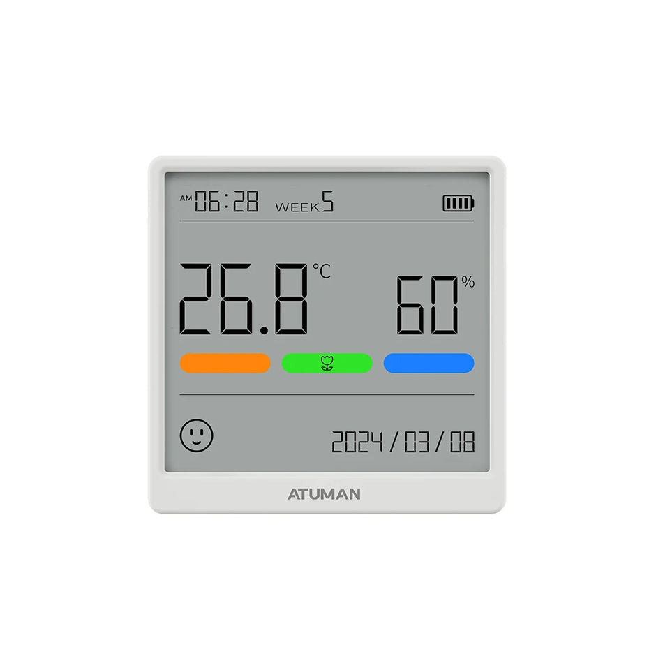 Duka THSE Temperature Humidity Meter &ndash; Type-C Rechargeable WHITE