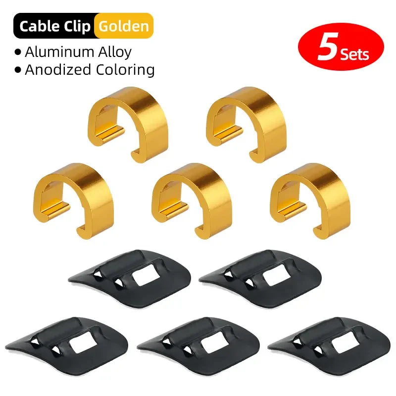 Road MTB Bicycle Cable Clamps &ndash; Durable Aluminum Alloy with Adhesive Base GD 5pcs N Base 5pcs / CHINA