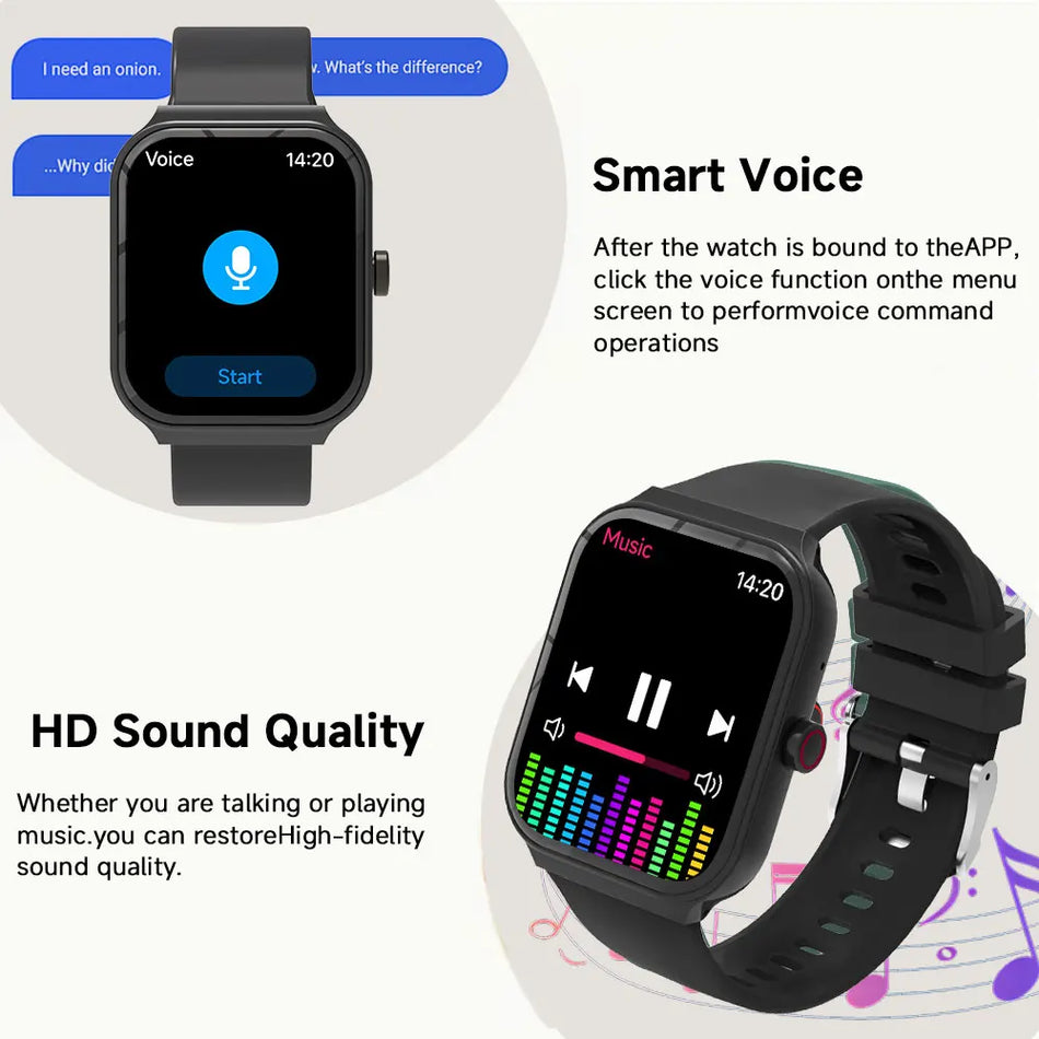 Smartwatch 1.83 Inch Screen With Wireless Calls, HD Sound, Voice Assistant