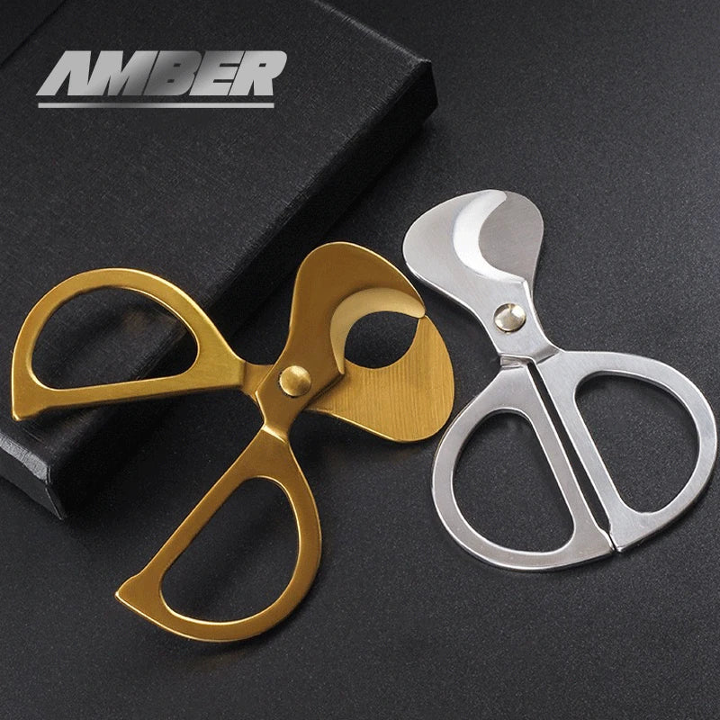 Tagliasigari in acciaio inox a doppia lama con custodia in legno tascabile