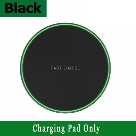 LED Light Wireless Charger Pad &ndash; Fast Wireless Charging Black No Cable