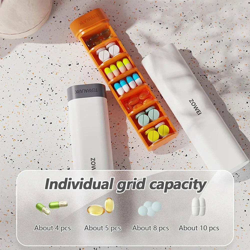 Stylish 7-Day Large Capacity Pill Organizer - Perfect for Travel, Office &amp; Gifts, BPA-Free