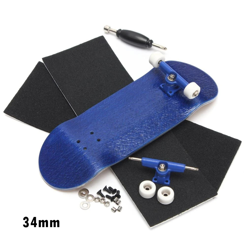 Maple Wooden Fingerboard Complete &ndash; Durable Mini Skateboard blue