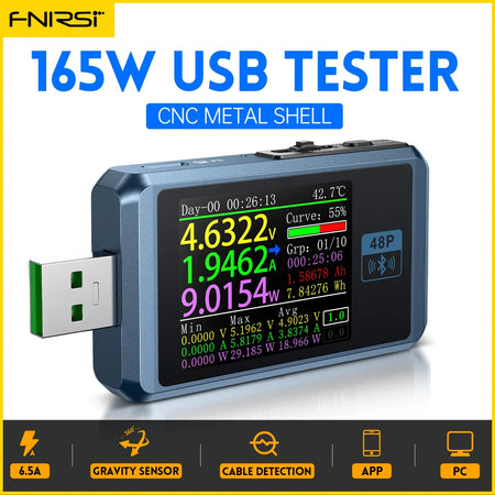 FNIRSI FNB58 USB Tester Voltmeter Ammeter &ndash; Fast Charge Detection and Capacity Measurement