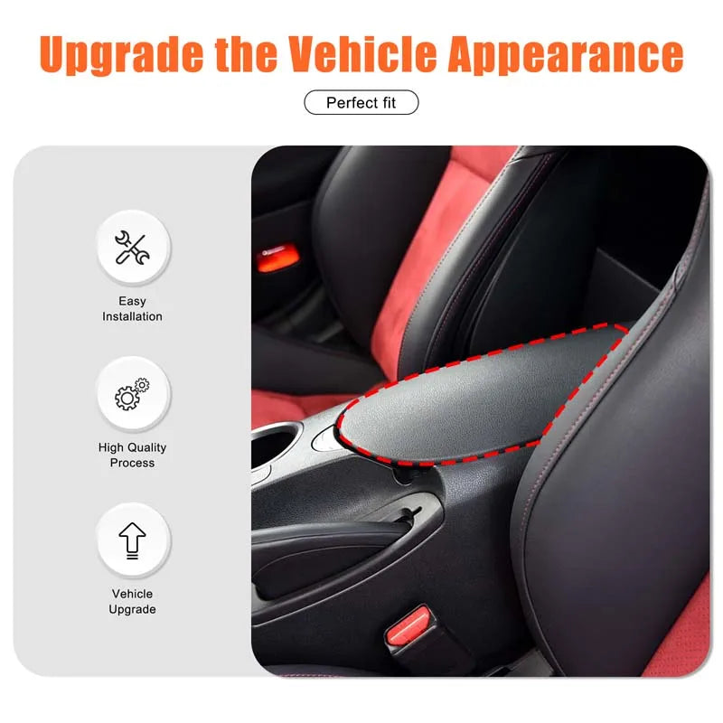 Tampa do Apoio de Braço em Fibra de Carbono ABS para Nissan 370Z 2009 a 2020