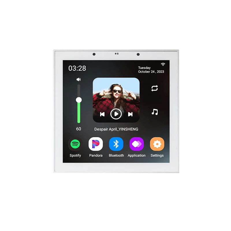 SUMWEE 4-Inch Android 11 Wall Amplifier with Bluetooth and Ceiling Speakers System White 4X25W