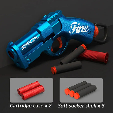 Mini S686 Shell Throwing Soft Bullet Launcher Toy Gun Airsoft Foam Bullet Blaster CS Outdoor Weapon Children Pistol blue