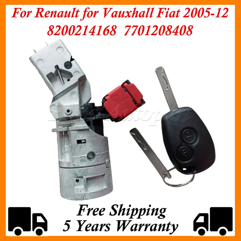 Stikalo z vložkom ključavnice za vžig in ključem za Renault Vauxhall 2005-2012 8200214168 7701208408