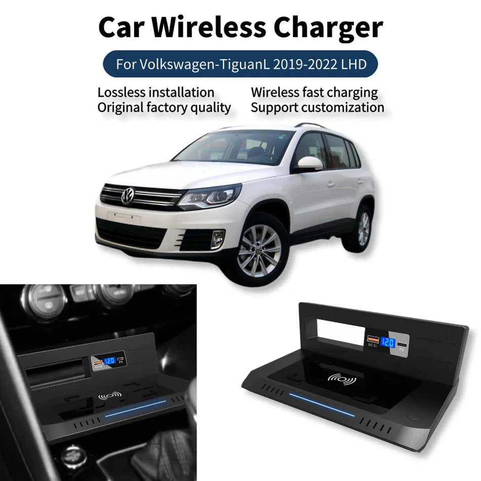 Uchwyt na telefon z bezprzewodowym ładowaniem i szybkim ładowaniem dla Volkswagena Tiguan 2017
