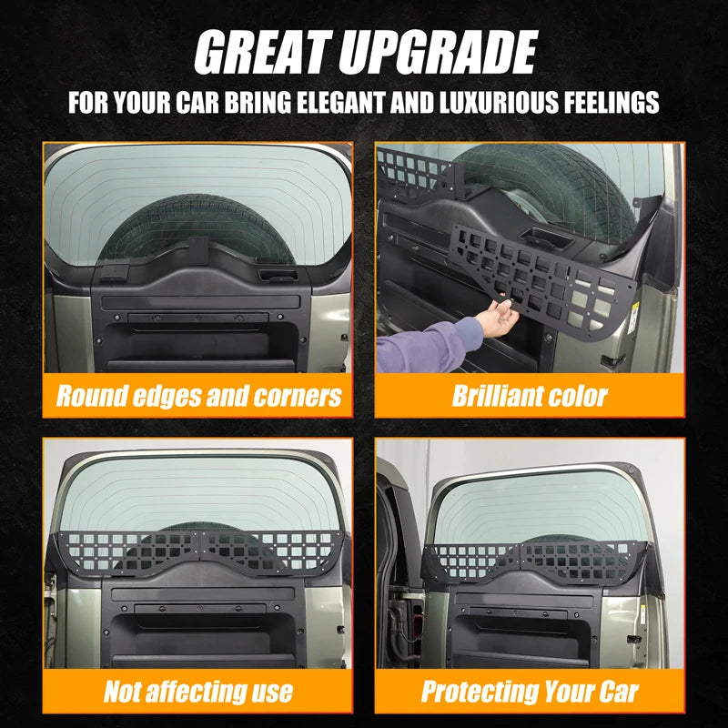 Pannello portellone posteriore nero in lega di alluminio per Defender 90 110 130