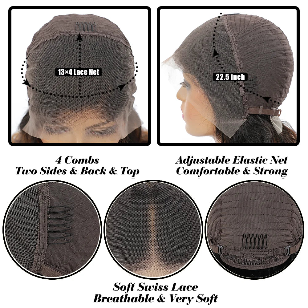 28 Inch Deep Wave Lace Front Wig - Human Hair with Pre-Plucked Hairline