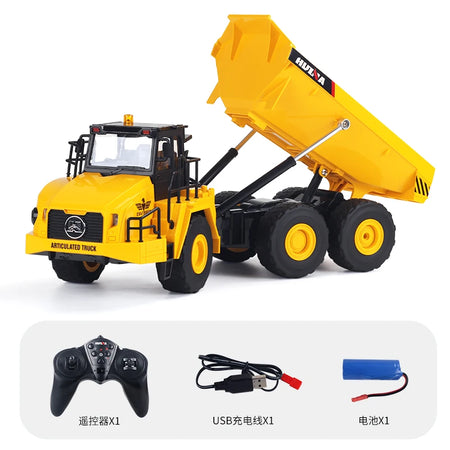 Huina 1553 1/18 Remote Control Dumper Truck with 9 Channels &amp; LED Lights dump truck