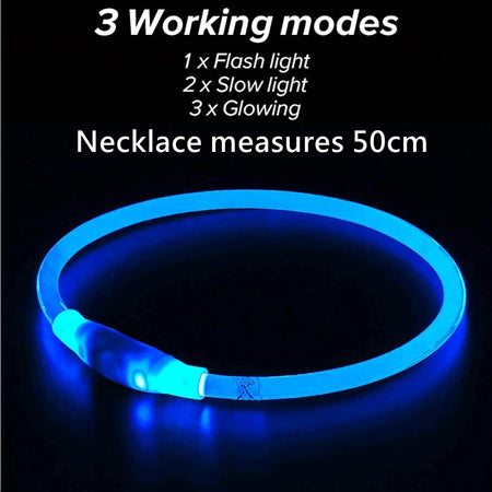 Luminous LED Dog Collar with USB Rechargeable Light