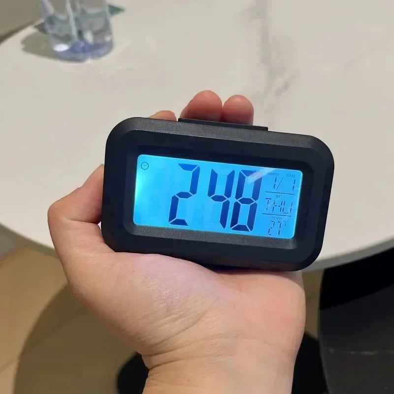 Multi-Function LED Digital Alarm Clock with Temperature and Date Display Black