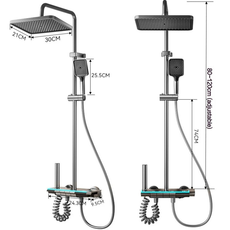 Set de robinet pentru duș Premium – Afișaj digital al temperaturii