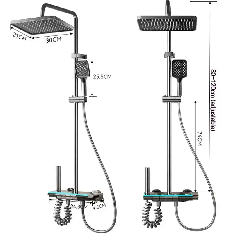 4 Functions Digital Temperature Shower System &ndash; Easy Install
