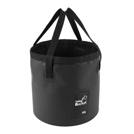 20L Waterproof Folding Bucket, Portable Collapsible Container Black