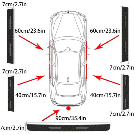 Changan Door Sill Protector Strips Carbon Fiber PU Leather