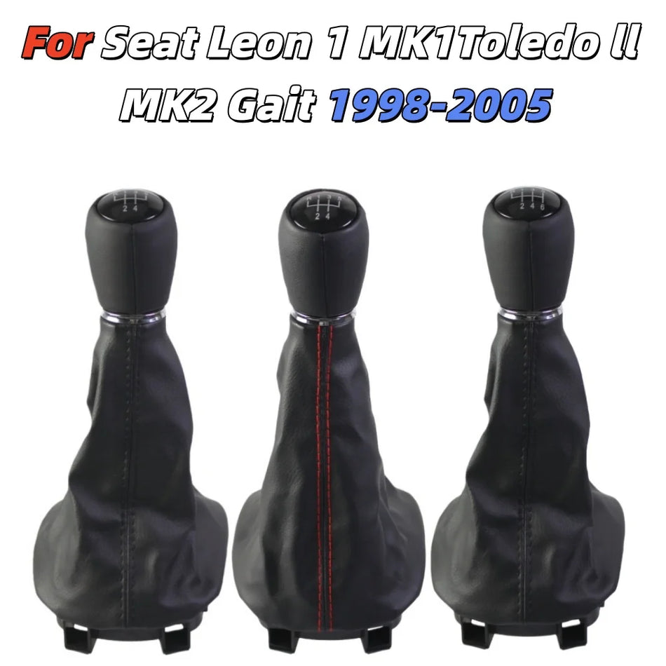 Schaltknauf für Seat Leon Toledo II MK2 ABS PU Leder mit Staubschutzmanschette enthalten