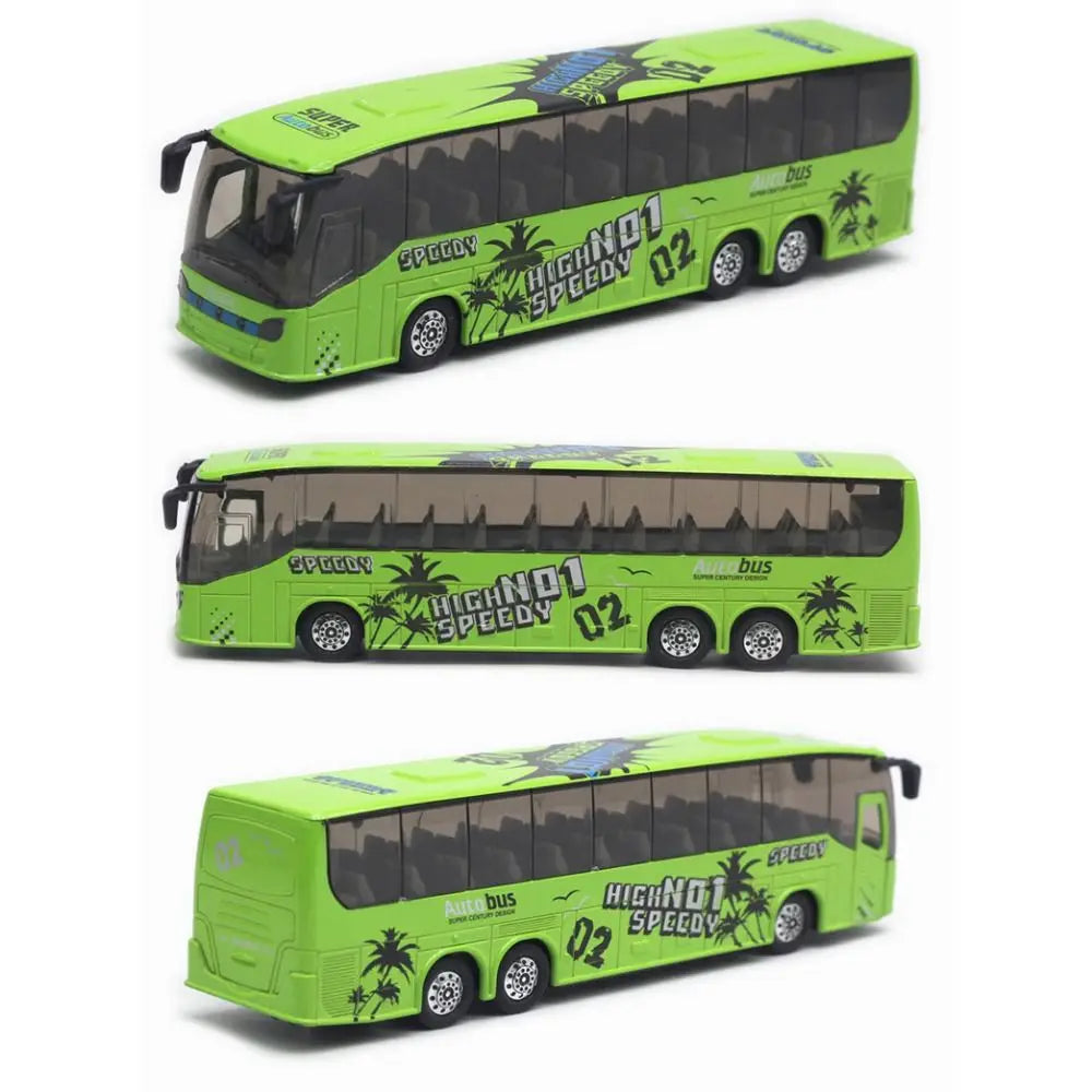 High-Quality Alloy Pull Back Bus Model Toy for Kids