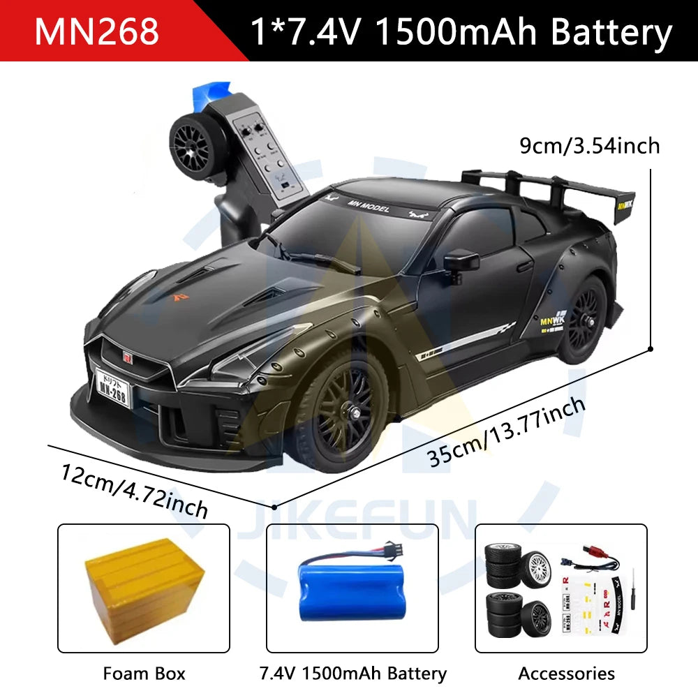 MN268 RC Drift Car &ndash; High Speed Off Road Performance Black Foam Box
