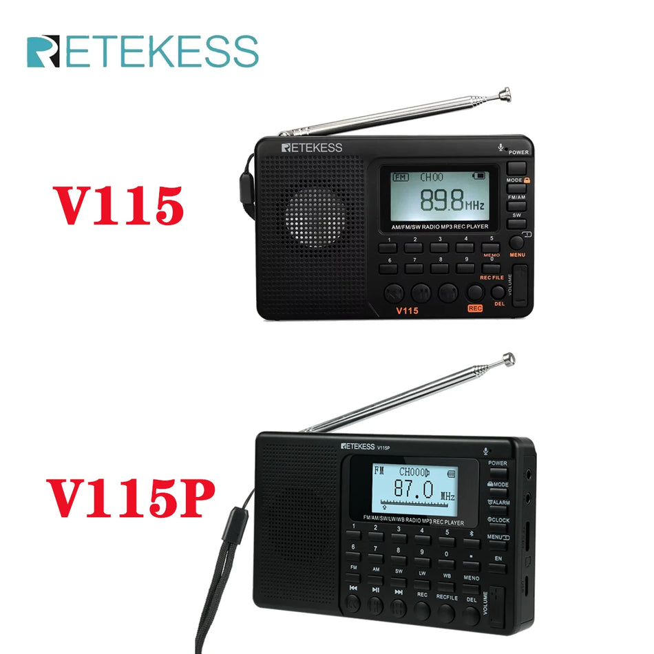 Digitālais radio atskaņotājs un ierakstītājs ar pilnu joslu uztveri ReteKess V115