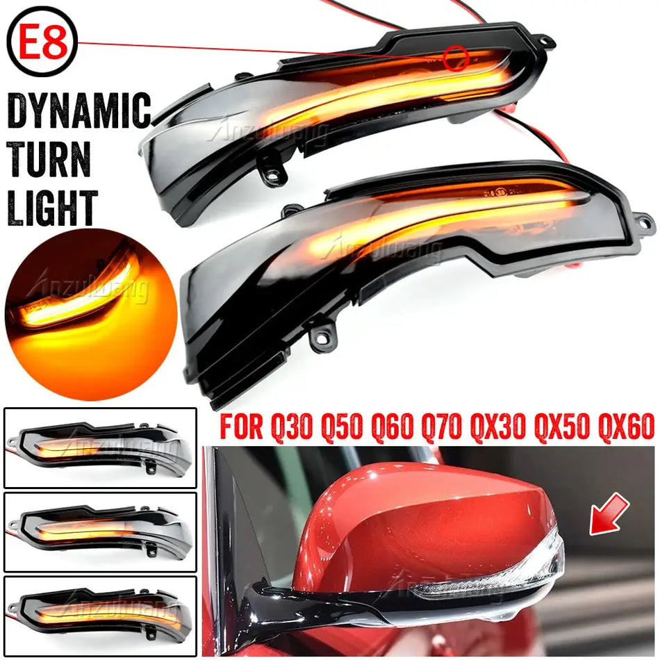 LED Sequential Side Mirror Blinkers For Infiniti QX50 Q50 Q60 Q70 Q30 by InterCyprus Trading Ltd