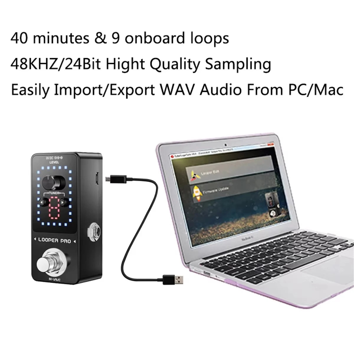 M-VAVE Looper Pro &ndash; 40min 9-Track Studio Engine Overdub