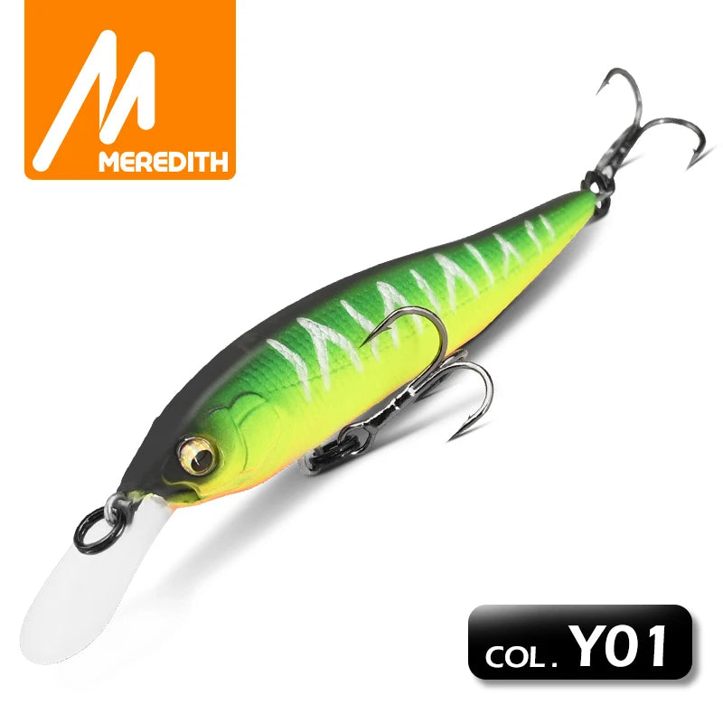 MEREDITH Jerkbait 75mm - Slow Sinking Pike/Zander Lure, 2.4M Deep X-NANAHAN-75SS-Y01 / 75mm / CHINA