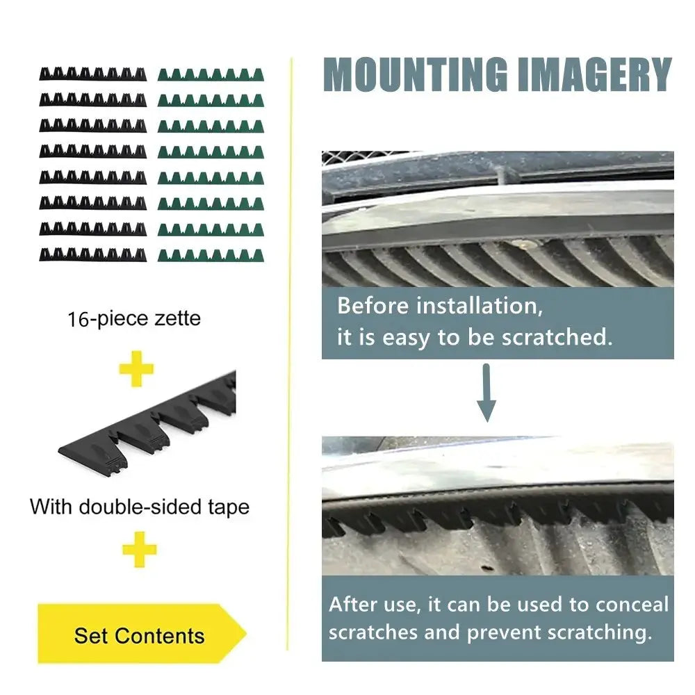 Front Bumper Scrape Guard Skid Plate Protection Stickers Anti-Scratch DIY Bumper Protector Kit For SUV Accessories Universal by InterCyprus Trading Ltd