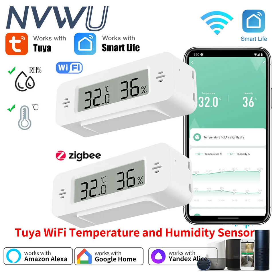 Smart Home Temperature &amp; Humidity Sensor with WiFi/Zigbee Connectivity