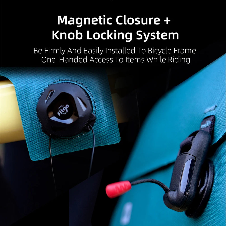 Rhinowalk Σακίδιο Ποδηλάτου Κορυφαίας Μπροστινής Σωλήνας με Μαγνητικό Κλείσιμο και Κλειδαριά Κουμπιού TPU