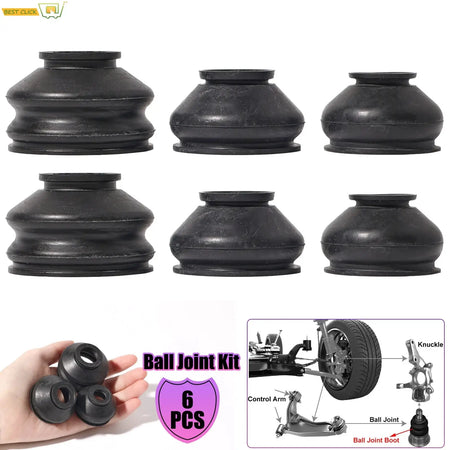 6x Universal Ball Joint Turn Rods Rubber Boot Dust Cover Replacement Control Arm Protector Car Suspension Steering Accessories by InterCyprus Trading Ltd