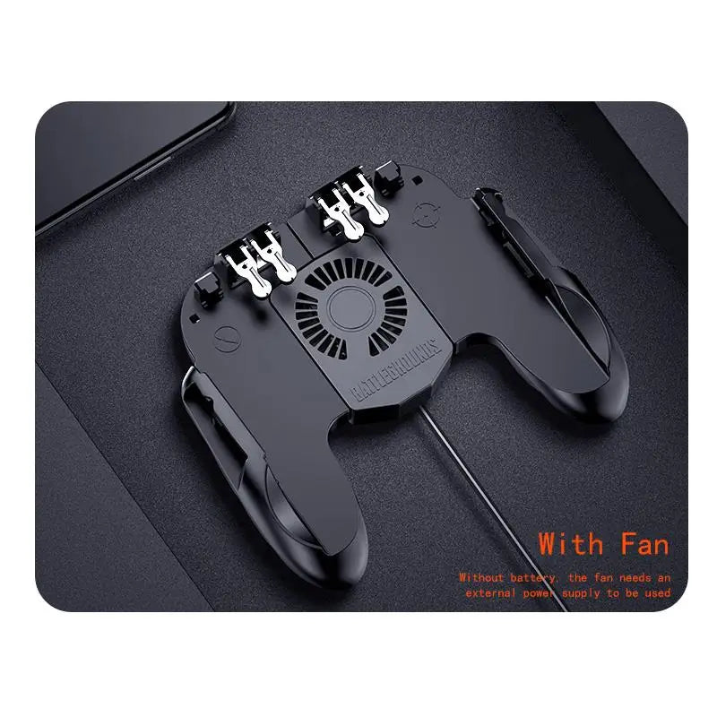 Smartphone Game Trigger Controller with Cooling Fan for FPS PUBG - iOS &amp; Android With fan