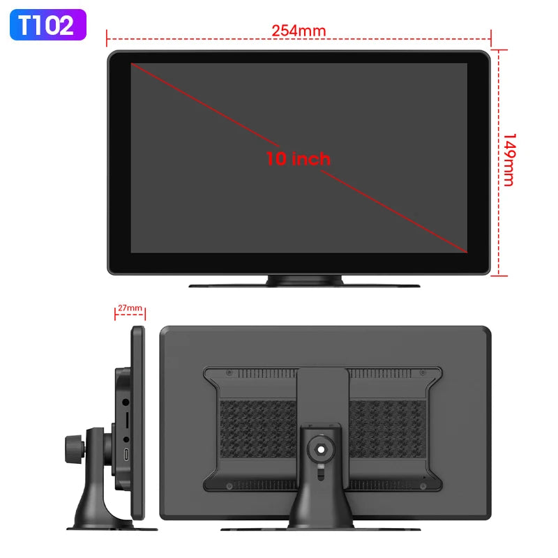 JMCQ 10 Inch CarPlay Screen &ndash; Wireless CarPlay Android Auto
