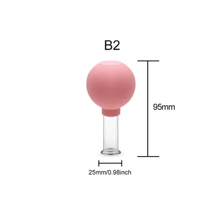 Vacuum Cupping Glass Jar &ndash; Gentle Facial Suction Massage Pink 2