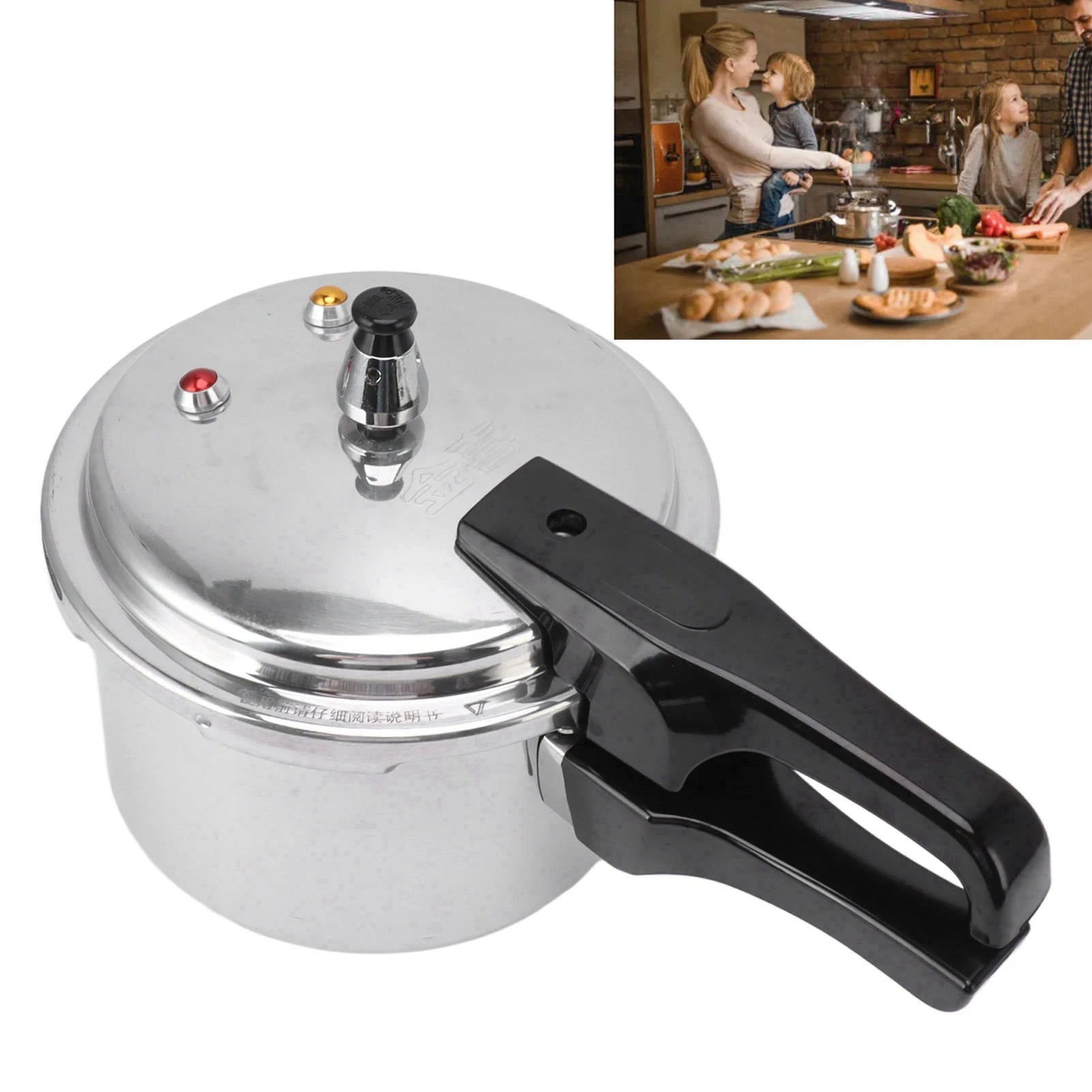 Aluminium Alloy Pressure Cooker 3L - Compact For Gas Stove