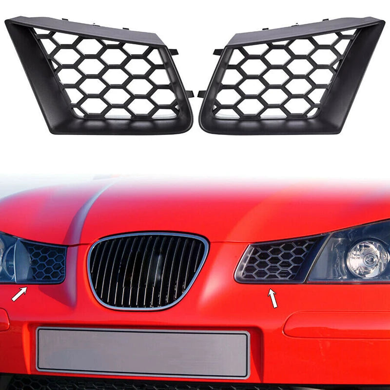 Vordere Stoßstangenobergitter für Seat Ibiza Cordoba 6L Paar matt schwarzer Kunststoff langlebiges ABS
