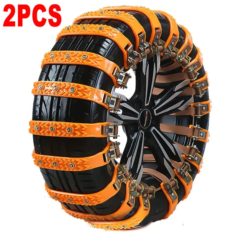 Winter Car Anti-Skid Snow Chains &ndash; 360 Degree Traction 2PCS