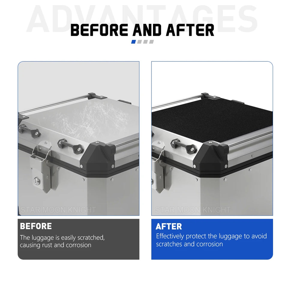 Adesivo Bauletto Benelli TRK 502X con Protezioni Laterali in Pelle PVC, Copripannieri, Protezioni Bauletti