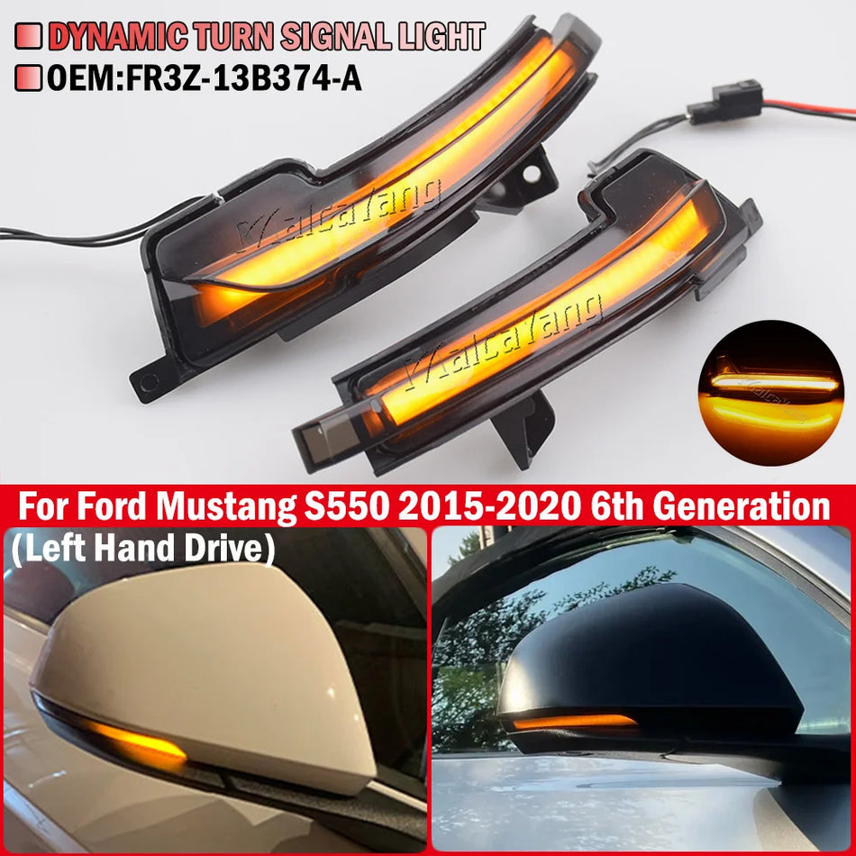 Feux de clignotant miroir à flèche dynamique LED pour Ford Mustang