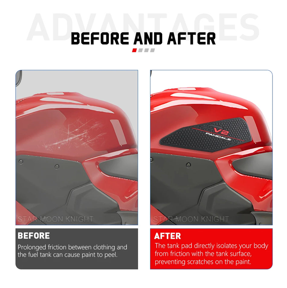 Ducati Panigale V2 and V2S gumijasti stranski zaščitni podložek za rezervoar, narejen iz gume