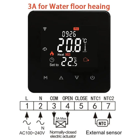 Tuya Smart Home Thermostat &ndash; WiFi Temperature Control Water Heating.Black