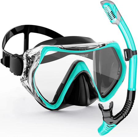 Professional Scuba Diving Mask &amp; Snorkeling Suit &ndash; Silicone Skirt &amp; Anti-Fog Goggles for Adults 15261988Lake blue