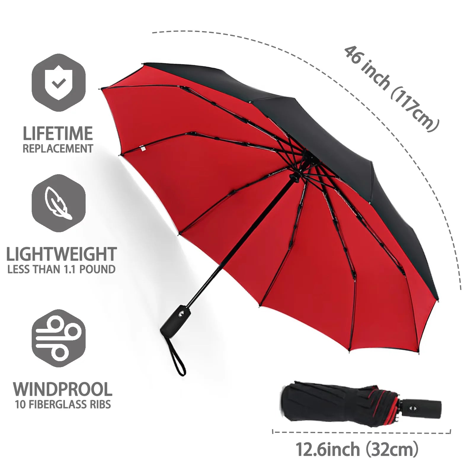 Outdoor Windproof 10-Bone Umbrella - Automatic UV Shield