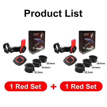 QUAD-LOCK Motorcycle Bike Phone Holder &ndash; 360 Degree Rotatable Navigation Support Red 2Sets A