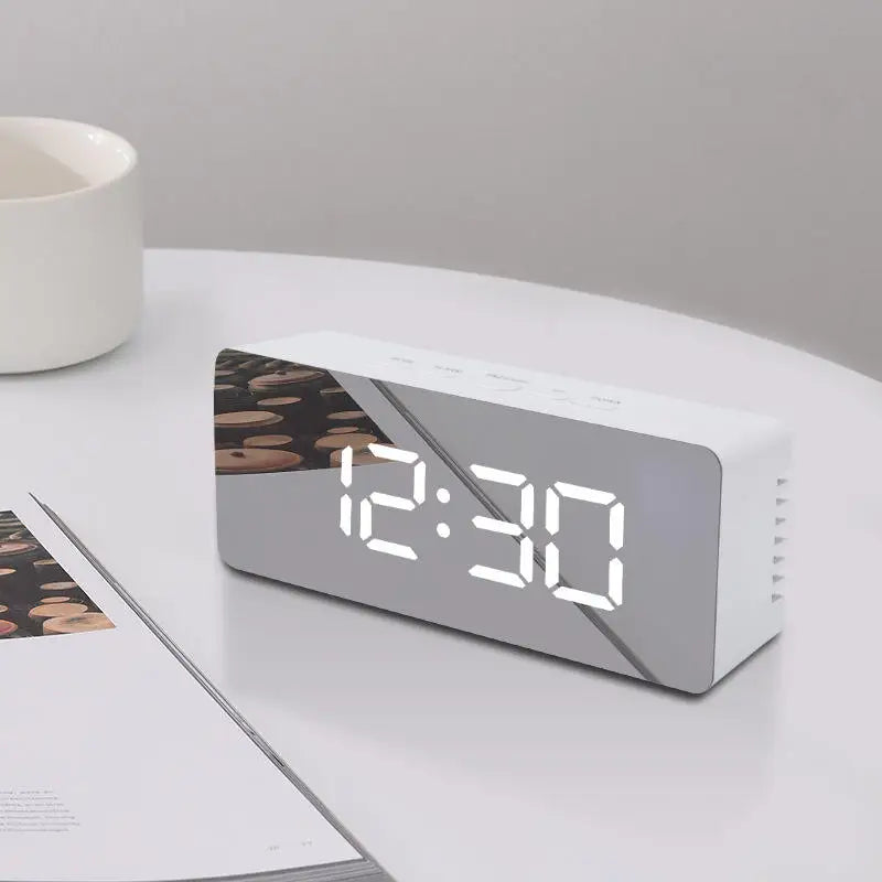 Digital LED Alarm Clock with Temperature Display and Snooze Function
