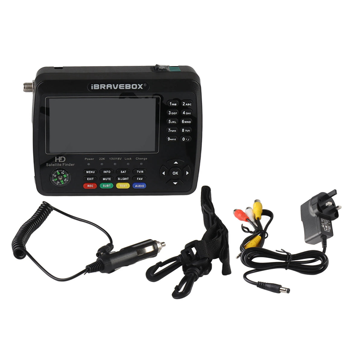 Qiilu Satellite Finder Meter &ndash; High Definition 4.3 Inch LCD black / UK Plug