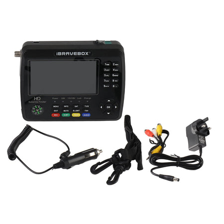 Qiilu Satellite Finder Meter &ndash; High Definition 4.3 Inch LCD black / UK Plug