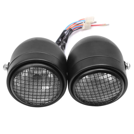 Motorcycle Twin Headlight Grill &ndash; Dual Lamp Streetfighter Design